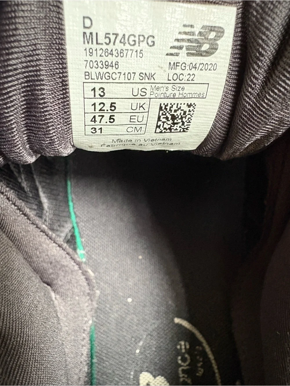 New Balance 574 Men's Black & Gray Casual Classic Sneakers